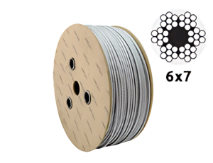 Câble en acier galvanisé Ø3,0 mm 6×7 avec âme textile – vente au mètre