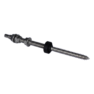 Vis à double filetage M10×200 A2 pour adaptateurs et triangles PV avec joint EPDM