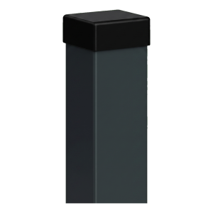 Poteau de clôture 80x80 mm graphite RAL 7016 avec capuchon – 2,0 m