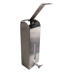 Distributeur mural à commande au coude en acier inoxydable 1000 ml – verrouillable à clé