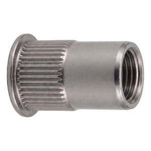 Écrou à river en acier inoxydable A2 M4×10 mm – petite tête fraisée, fût moleté – carton de 250 pièces