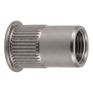 Écrou à river en acier inoxydable A2 M6×14 mm – petite tête fraisée, fût moleté – carton de 250 pièces
