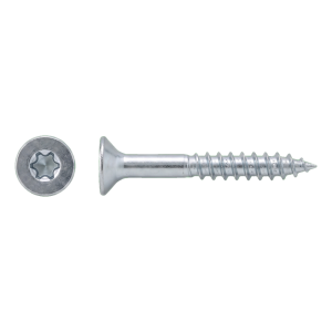 Vis pour construction bois en acier inoxydable A2 TX25 6,0×50 mm – tête fraisée, filetage partiel – carton de 100 pièces