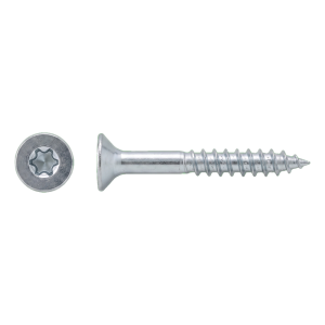 Vis pour construction bois en acier inoxydable A2 TX25 6,0×40 mm – tête fraisée, filetage partiel – carton de 100 pièces