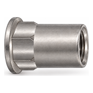 Écrou à river en acier inoxydable A2 M5×13,5 mm – tête plate, fût semi-hexagonal – carton de 250 pièces