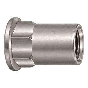 Écrou à river en acier inoxydable A2 M6×15,5 mm – tête plate, fût semi-hexagonal – carton de 250 pièces