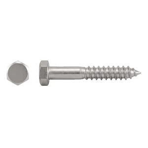 Vis à bois en acier inoxydable A2 DIN 571 8×80 mm – tête hexagonale – carton de 100 pièces