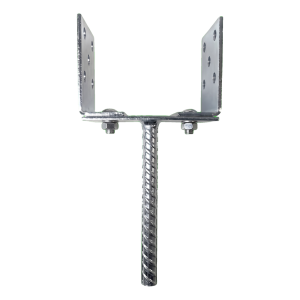 Support de poteau réglable avec tige 0–165 mm – tige 190 mm, galvanisé
