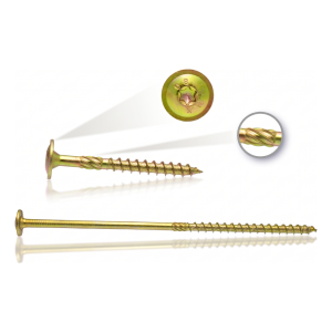 Vis de construction pour bois 8×160 mm, tête à embase, Torx-40, lot de 50 pcs, Dromet