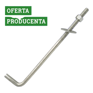 Boulon coudé type L (ancrage pour sablière) M14 × 400 mm, galvanisé, Dromet