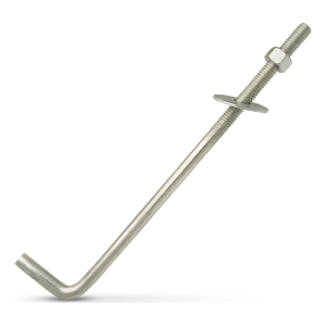 Tige d'ancrage coudée en L pour sablière (connecteur à vis coudé) M16×300 mm – galvanisée