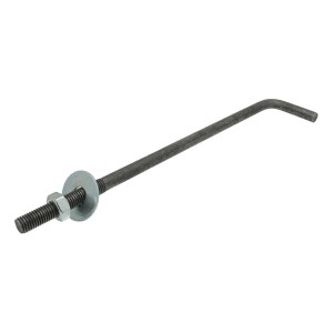 Tige d'ancrage coudée en L (tige filetée coudée) M12 × 500 mm, noire