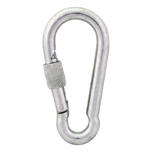 Mousqueton pompier à vis galvanisé 7×70 mm – écrou de sécurité, DIN 5299 D