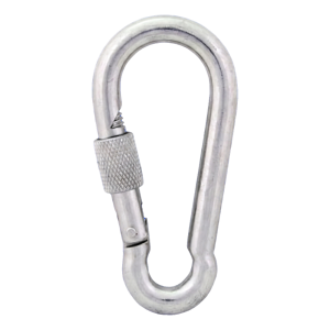 Mousqueton pompier à vis galvanisé 10×100 mm – écrou de sécurité, DIN 5299 D
