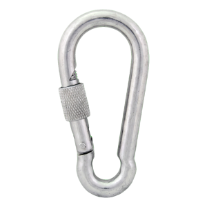 Mousqueton pompier à vis galvanisé 12×140 mm – écrou de sécurité, DIN 5299 D