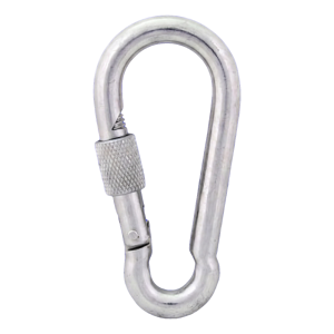 Mousqueton pompier à vis galvanisé 13×160 mm – écrou de sécurité, DIN 5299 D
