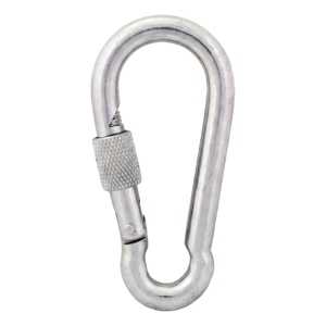 Mousqueton pompier à vis galvanisé 6×60 mm – écrou de sécurité, DIN 5299 D