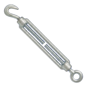 Tendeur à lanterne galvanisé M5×70 mm – crochet–œil, DIN 1480