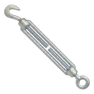 Tendeur à lanterne galvanisé M14×140 mm – crochet-œil, DIN 1480