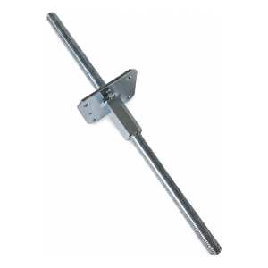 Pied de poteau réglable par vis 110×110 mm, filetage M20 – hauteur 500 mm, galvanisé