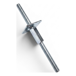 Pied de poteau réglable par vis 80×80 mm, filetage M20 – hauteur 330 mm, galvanisé