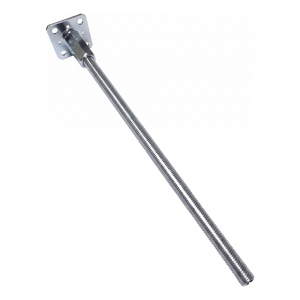 Pied de poteau réglable par vis 80×80 mm, filetage M20 – hauteur 500 mm, galvanisé