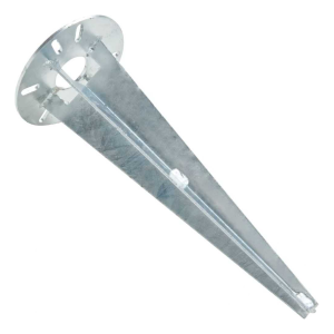 Support de lampe de jardin à enfoncer, rond Ø 115, zingué argenté
