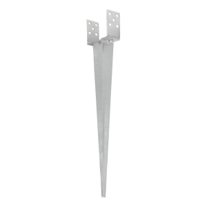 Support de poteau à enfoncer réglable 0–125 mm, galvanisé argent