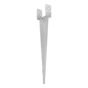 Support de poteau à enfoncer réglable 0–165 mm, galvanisé argent