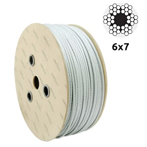 Câble en acier galvanisé Ø4,0 mm – construction 6×7, âme fibre
