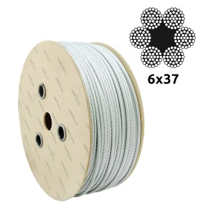 Câble en acier galvanisé Ø10,0 mm 6×37 à âme textile FC