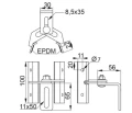 Support trapézoïdal en tôle réglable 10cm acier inoxydable 1.4016 PV-08-32 (3)