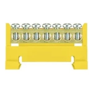 Pawbol Barre de connexion pour rail DIN - 7 jaune - base basse