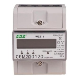 F&F Filipowski Compteur d'électricité triphasé 80A MID