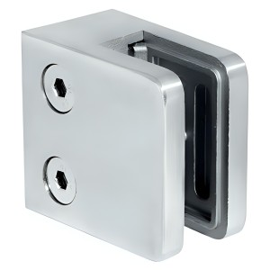 Support de verre 45x45x26 mm, verre 6-10,76 mm, AISI 304, système plat, satiné