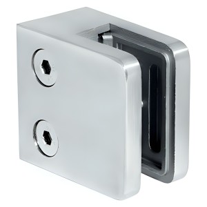 Support pour verre 45x45x26 mm, verre 6-10,76 mm, AISI 304, système plat, poli