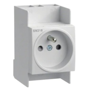 Hager Prise pour rail DIN 10-16A 250V broches de mise à la terre enfichables