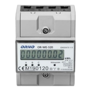 Orno Compteur d'électricité triphasé 80A MID