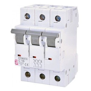 ETI Disjoncteur de surintensité C 16A 3P 6kA