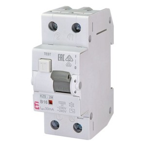 ETI Disjoncteur à courant résiduel avec dispositif de surintensité B 16A 1P+N 30mA type AC