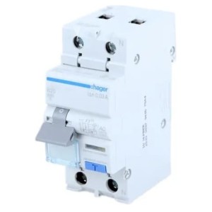 Hager Disjoncteur à courant résiduel avec dispositif de surintensité B 16A 1P+N 6kA 30mA type AC