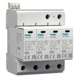 Hager Parafoudre Type 1+2 (B+C) 4P 50kA 1,2kV