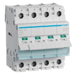 Hager Interrupteur-sectionneur triphasé 4P 100A 400V AC