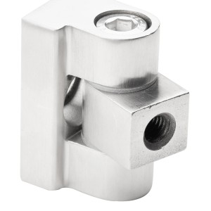 Charnière 180° pour fixation verre 45 x 45 x 26 mm AISI304, satiné