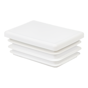 Bouchon pour tube rectangulaire 10×20 mm, blanc, paroi 1,0–1,5 mm