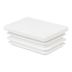 Bouchon pour tube rectangulaire 60×100 mm, blanc, épaisseur de paroi 2–4 mm