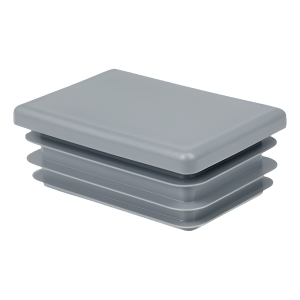 Bouchon pour tube rectangulaire 20×80 mm, gris