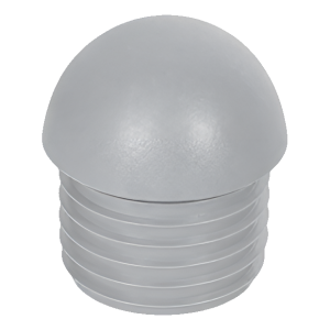 Bouchon pour tube rond semi-sphérique 1 1/2", gris