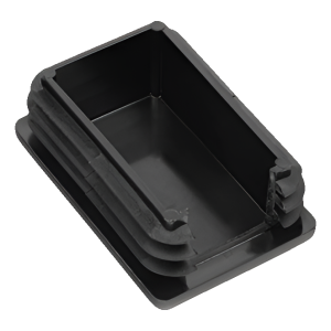 Bouchon pour tube rectangulaire 40×60 mm avec découpe pour poteau de clôture coudé, noir