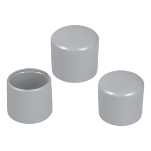 Embout extérieur pour tube rond Ø 8 mm, gris